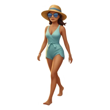 A strong woman walking alone on a serene beach at sunrise, waves touching her feet, feeling empowered and peaceful, cinematic lighting, inspirational mood, ultra-detailed, 8k” sticker