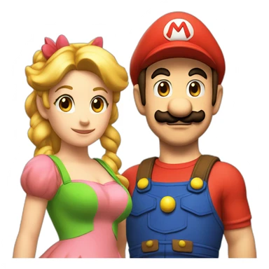 Peach et mario sticker