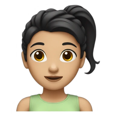 girl with black hair pony tale sticker