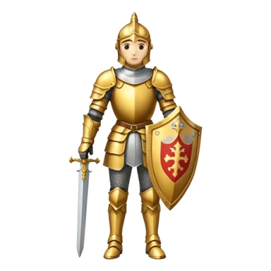 a knight in gold armor sticker
