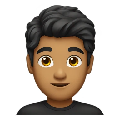 handsome sri lankan guy in black shirt with black hair sticker