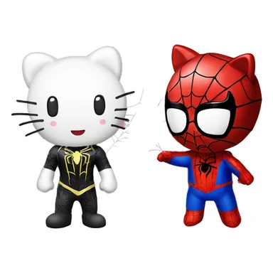 spider man and hello kitty  sticker