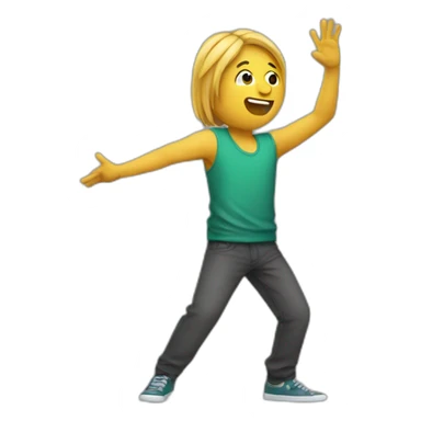 Une personne qui fait un dab sticker