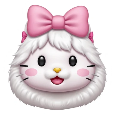 Hello kitty with a kissy face expression  sticker