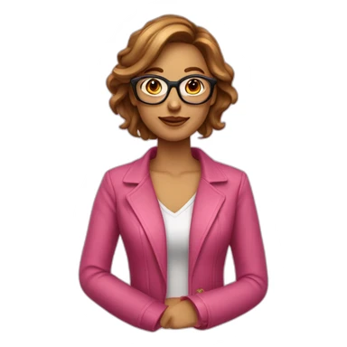 femme chatain a lunette rose doré sticker