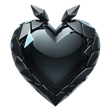 heart with black crystal shards sticker