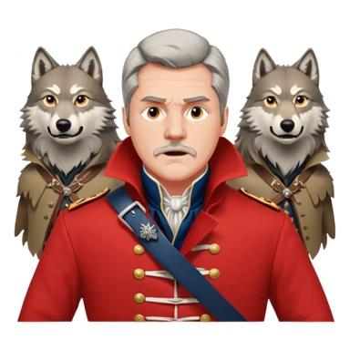 Loyalist Patrick Ferguson at the Revolutionary war Battle of Kings Mountain, with Wolves around him. sticker