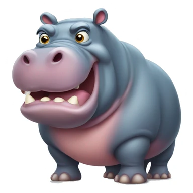 angry fat hippo sticker