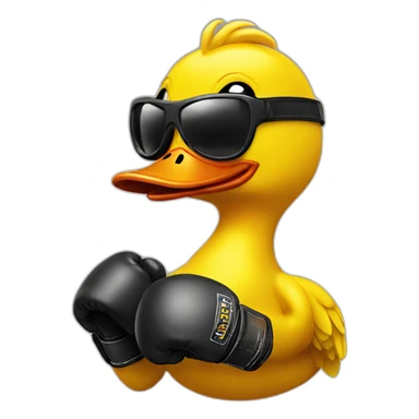 yellow duck with boxing gloves sticker