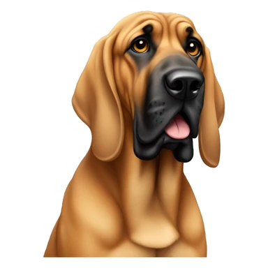 Tan bloodhound with black snout sticker