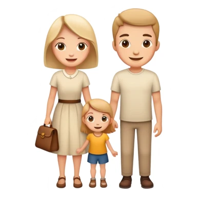 Family with son and daughter  sticker