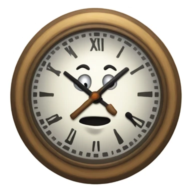 A clock with a creepy face sticker