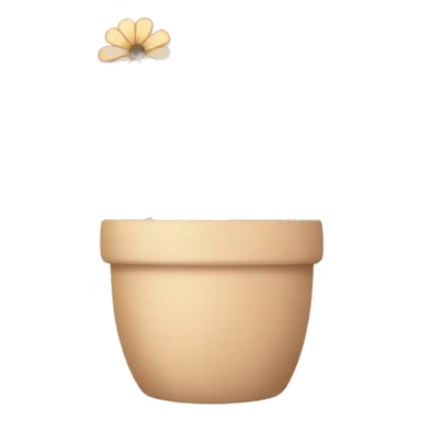 there is a pot in pastel brown flowers and a fern in it sticker