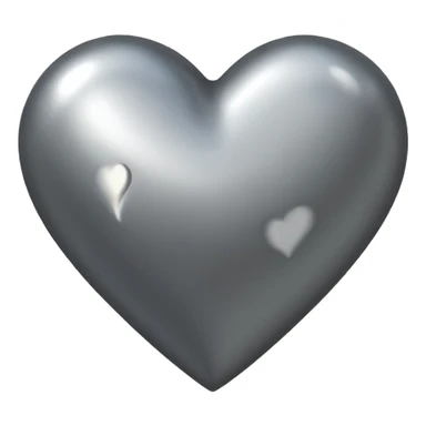 heart with a metallic gray finish sticker