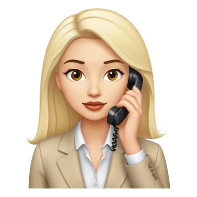 White-ish blonde brunette woman on the phone business oriented kind modern professional productive sticker