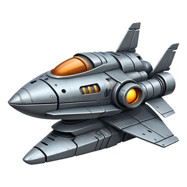 gray futuristic scrap spaceship  sticker