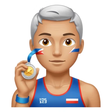 russia sport silver medal sticker