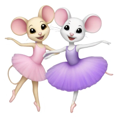 Mice Ballerina Best Friends pink and purple sticker