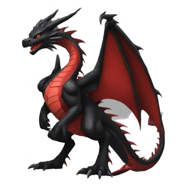 cool edgy black and red Dark-type nargacuga dragon Pokémon full body sticker