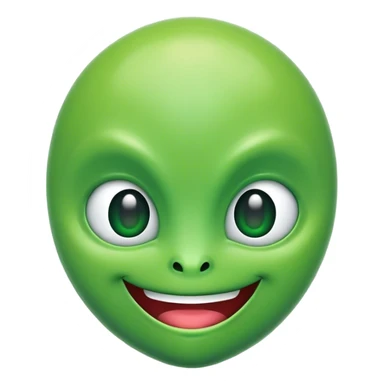 An alien emoji with a green-colored head sticker