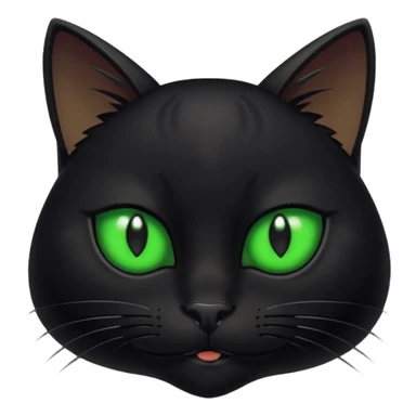 stylized black cat face, smirking, sharp eyes, confident attitude, designed for Twitch emote sticker