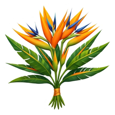 Large Birds of paradise bouquet of flowers  sticker