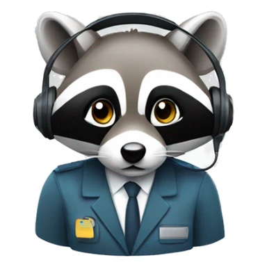 raccoon contact center agent with headset sticker