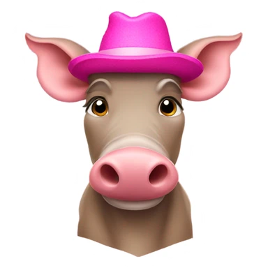 Warthog wearing pink hat sticker