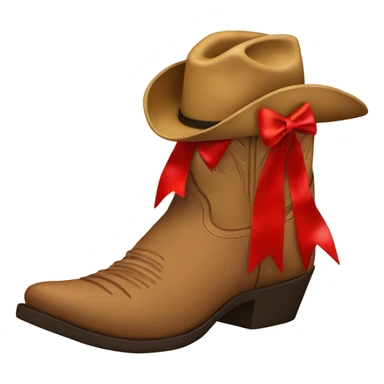 cowboy boots with red bows sticker