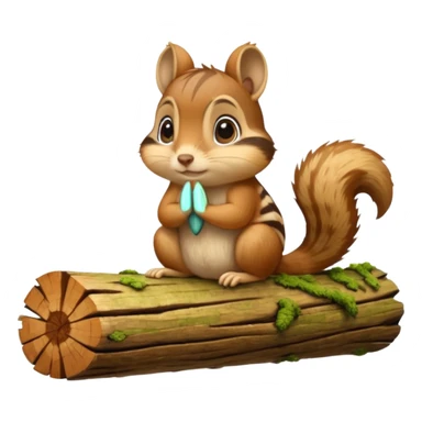  chipmunk praying to a log sticker