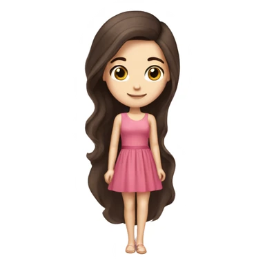 white girl brunette hair party dress sticker