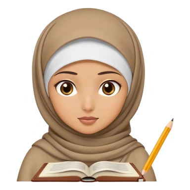 hijabi girl studying with distraction sticker