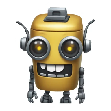 müzik dinleyen robot sticker