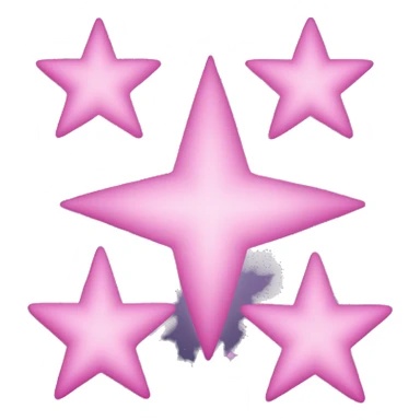 Three small pink , 4-pointed stars grouped together. The stars have a slightly elongated shape, giving them a twinkling effect. They vary in size, with the largest star in the center and two smaller stars on either side.  sticker