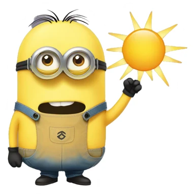 Minion but with the sun face emoji as its face sticker