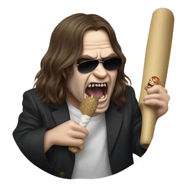 ozzy osbourne biting a bat sticker