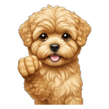 golden maltipoo hand - thumb down sticker