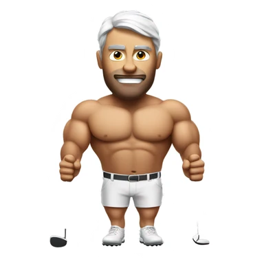 Golfing man with big muscles  sticker