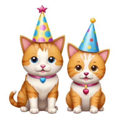 two cats celebrating their dog's birthday sticker