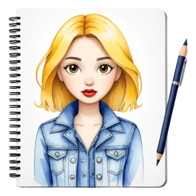 Fashion sketchbook with sketches sticker