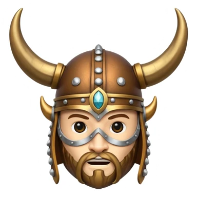 Solo el casco vikingo con cuernos sin cara de persona sticker
