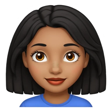 a girl that has black 4c hair textures and brownskin, It has brown eyes, a nose, lips, and it’s smiling. sticker
