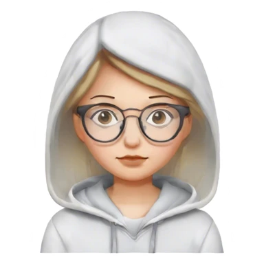 girl with classes and a white hoodie  sticker