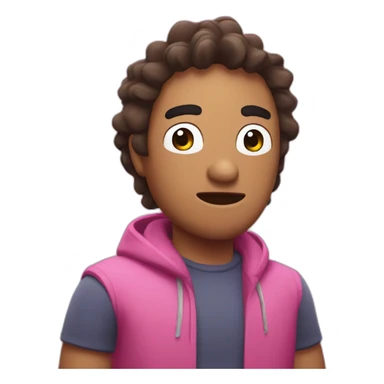 a pink fall guys character sticker