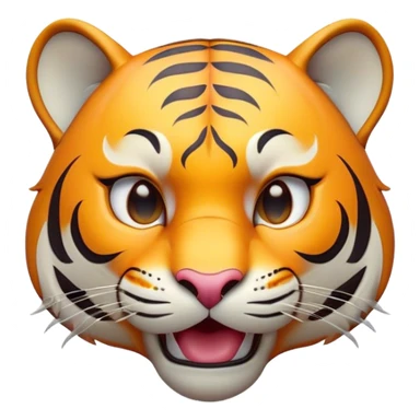 Cinematic Comical Tiger Portrait Emoji, Head tilted dramatically with an exaggeratedly shocked expression, featuring a sleek, muscular build with wide, comically expressive eyes full of humorous disbelief, Simplified yet hilariously expressive features, highly detailed, glowing with a slightly sassy wild glow, high shine, dramatic yet playful, stylized with an air of quirky feline attitude, soft glowing outline, capturing the essence of a meme-worthy tiger that looks ready to side-eye its way into viral fame! sticker