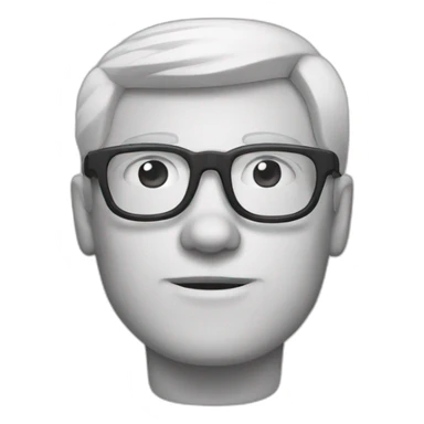 white guy with spectacles and dark hairs sticker