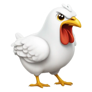 Little white chicken angry sticker