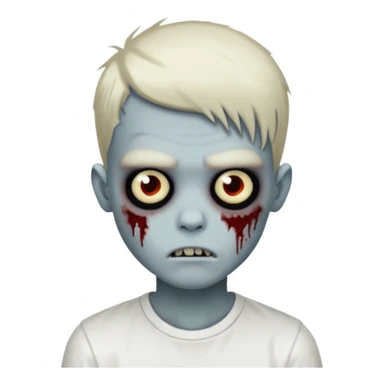 zombie boy with emo hair and white shirt, variant 2 sticker