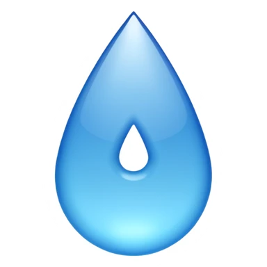 single blue teardrop, simple, minimal sticker