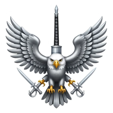 Silver eagle with crossed sabers sticker